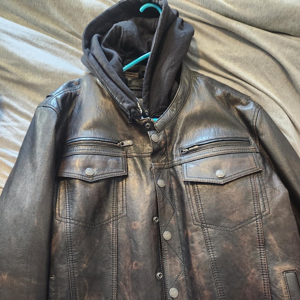 First Manufacturing leather riding jacket